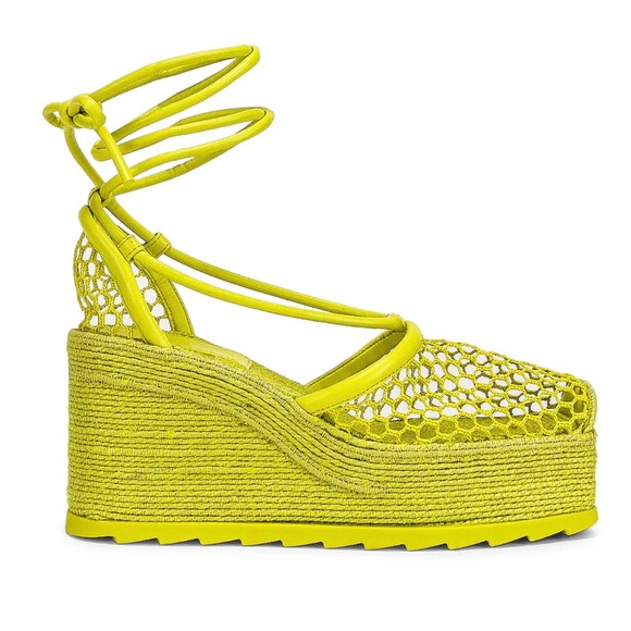 Bottega Veneta Shoes - Bottega Veneta Lime Wedge Sandals